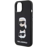 Karl Lagerfeld KLHCP15SSDHKCNK iPhone 15/ 14 / 13 6.1" black Silicone Karl&Choupette Head - imagine 6