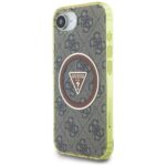 Case Guess IML Metal Glitter 4G Circle Triangle MagSafe for iPhone 16e brown - imagine 2
