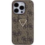 Guess GUHCP15LPGS4TDW iPhone 15 Pro 6.1" brown hardcase Grip Stand 4G Triangle Strass - imagine 4