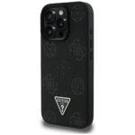 Case Guess Grained Hot Stamp Peony Triangle Logo MagSafe for iPhone 16 Pro Max black - imagine 2