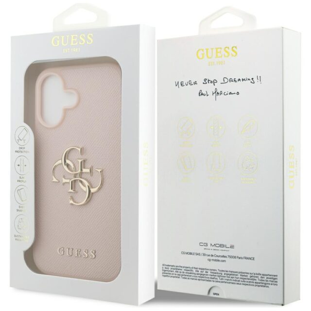 Guess Grained Big 4G & Classic Logo Case for iPhone 17 Pink - imagine 8