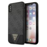 Guess GUHCI65PU4GHBK iPhone Xs Max grey hardcase 4G Triangle Collection