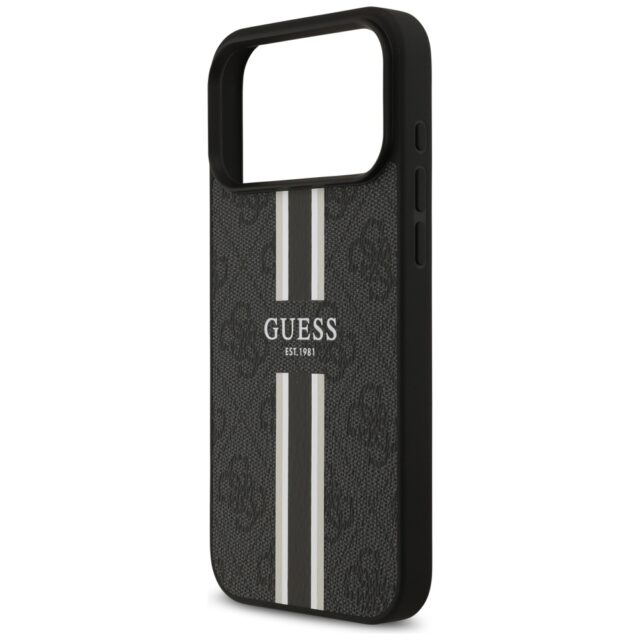 Case Guess 4G Printed Stripes MagSafe for iPhone 17 Pro Max black - imagine 6