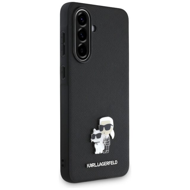 Case Karl Lagerfeld Saffiano w/ K&C Metal Logo for Samsung Galaxy A56 black - imagine 3