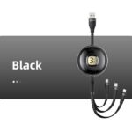 USAMS cable U69 3-in-1 1m black (Lightning/microUSB/USB-C) SJ508USB01 (US-SJ508) - imagine 6