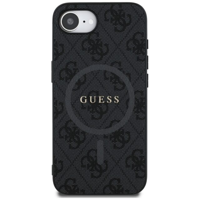 Case Guess 4G Ring Classic Logo MagSafe for iPhone 16e black - imagine 3