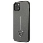 Guess GUHCP13MPSATLG iPhone 13 / 14 / 15 6,1" silver hardcase SaffianoTriangle Logo - imagine 2