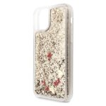 Guess GUHCN58GLHREGO iPhone 11 Pro gold  hard case Liquid Glitter Hearts - imagine 3