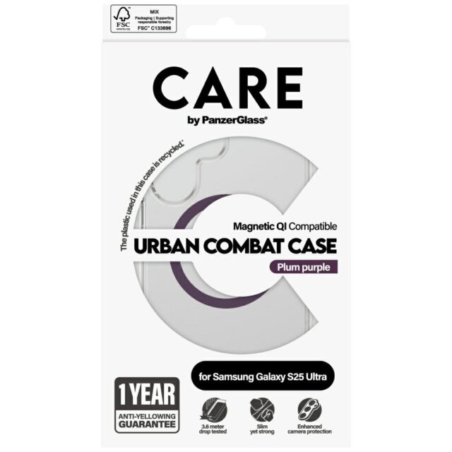 Etui CARE by PanzerGlass Flagship Urban  Combat Purple QI do Samsung Galaxy S25 Ultra transparent - imagine 4