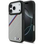 BMW M Tricolor Metal Logo MagSafe Case for iPhone 17 Pro Gray