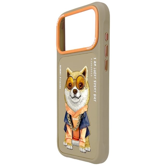 Case Nimmy Glasses Cool Dog for iPhone 17 Pro beige - imagine 3