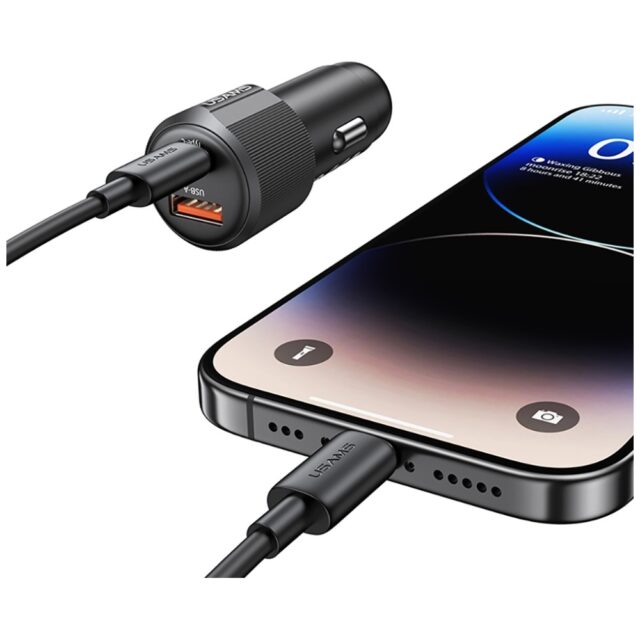 Car Charger USAMS YT Series CC283 60W 1xUSB-A 1xUSB-C black - imagine 7