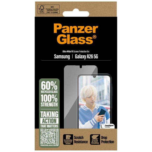 Tempered Glass PanzerGlass Ultra-Wide Fit for Samsung Galaxy A26 5G - imagine 4