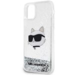 Karl Lagerfeld KLHCN61LNCHCS iPhone 11/XR silver hardcase Glitter Choupette Head - imagine 3