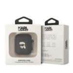 Karl Lagerfeld KLA2RUNIKK AirPods 1/2 cover black Silicone Karl Head 3D - imagine 3