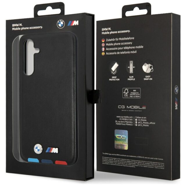 Case BMW BMHCSA5422PTDK A54 black Leather Stamp Tricolor - imagine 8