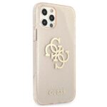 Guess GUHCP12MPCUGL4GGO iPhone 12/12 Pro 6,1" gold hard case Glitter 4G Big Logo - imagine 4