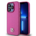 DKNY DKHMP15LPSHRPSP iPhone 15 Pro 6.1 inch pink hardcase Leather Monogram Pattern Metal Logo MagSaf