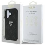 Case Guess Hot Stamp 4G Pattern Triangle Metal Logo for iPhone 16 black - imagine 8