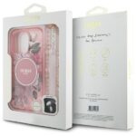Guess GUHMP16LHFWBRCESP iPhone 16 Pro 6.3" pink hardcase IML Flowers With Pearl Strap MagSafe - imagine 7