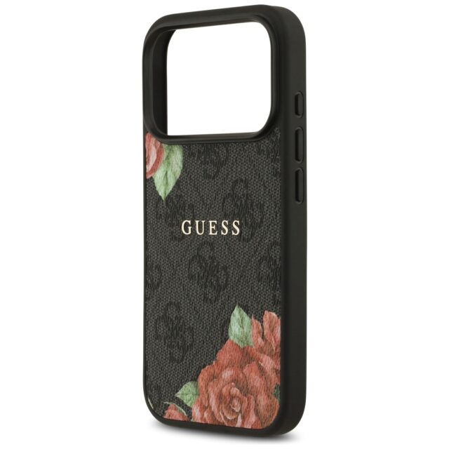 Case Guess 4G Flowers Print MagSafe for iPhone 17 Pro Max black - imagine 6