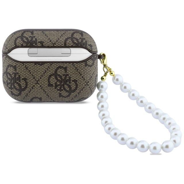 Case Guess 4G Pearl Strap for AirPods Pro 3 brown - imagine 2