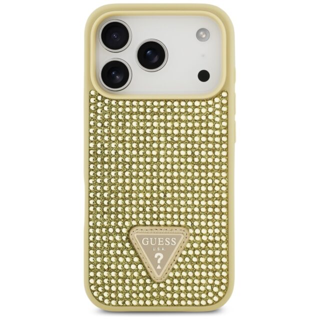 Case Guess Rhinestone Triangle Logo for   iPhone 17 Pro gold - imagine 3
