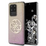 Guess GUHCS69PCUGLPGG S20 Ultra G988 gold pink hard case Glitter Gradient 4G Circle