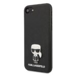 Karl Lagerfeld KLHCI8IKFBMBK iPhone 7/8SE 2020 / SE 2022 hardcase black Saffiano Ikonik Metal - imagine 2