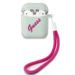 Guess GUACA2LSVSBF AirPods cover blue fuschia Silicone Vintage