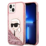 Karl Lagerfeld KLHCP14SLNKHCP iPhone 14/ 15 / 13 6,1" pink hardcase Glitter Karl Head