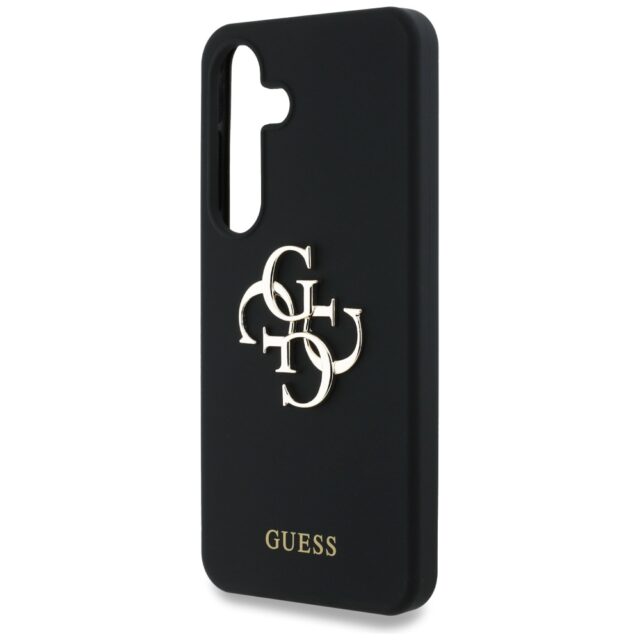 Case Guess Silicone Big 4G Logo Bottom Script Samsung Galaxy S25 black - imagine 6