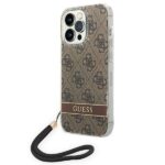 Guess GUOHCP14XH4STW iPhone 14 Pro Max 6,7" brown hardcase 4G Print Strap