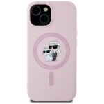 Case Karl Lagerfeld Silicone Karl&Choupette MagSafe for iPhone 15 Plus pink - imagine 3