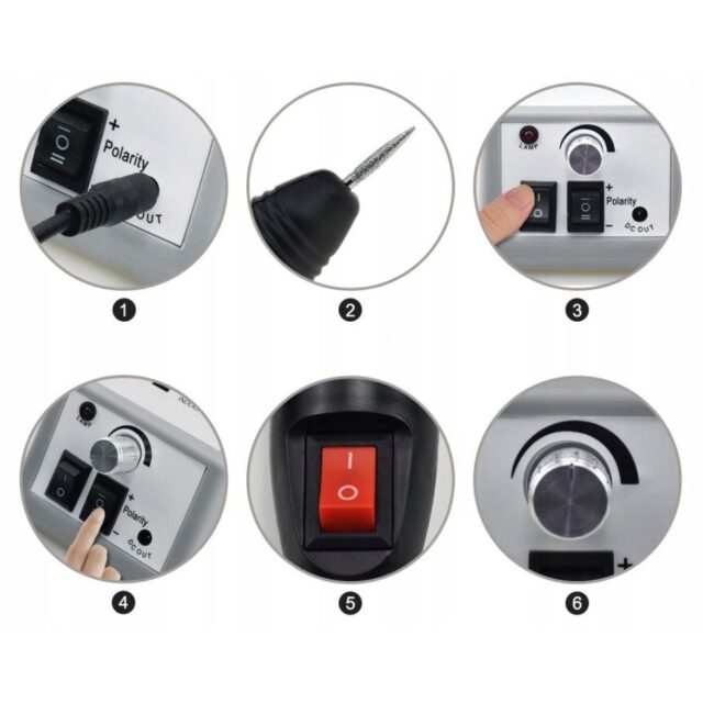 EXTRALINK FREZARKA DO PAZNOKCI EU PLUG CZARNA - imagine 3