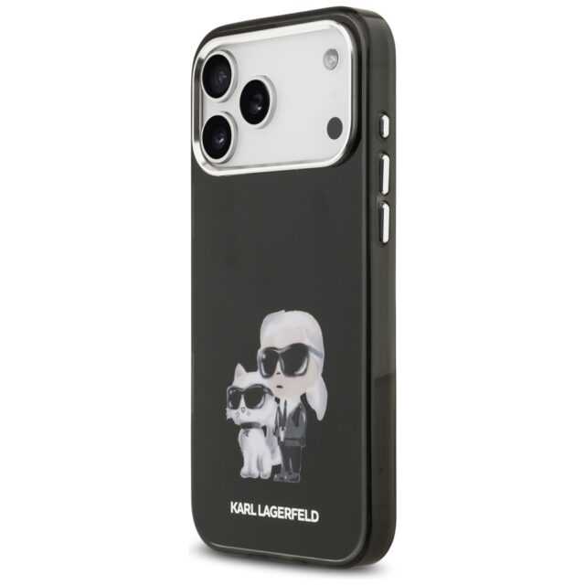 Karl Lagerfeld IML Aquarelle Karl & Choupette & Logo MagSafe Case for iPhone 17 Pro Black - imagine 2