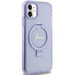 Guess GUHMN61HRSGSU iPhone 11 / Xr 6.1" purple hardcase Ring Stand Script Glitter MagSafe - imagine 4