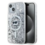 Karl Lagerfeld KLHMP15SLGCHSGH iPhone 15 /14 / 13 6.1" hardcase transparent Liquid Glitter Choupette