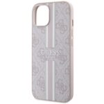 Guess GUHMP15SP4RPSP iPhone 15 / 14 / 13 6.1" pink hardcase 4G Printed Stripes MagSafe - imagine 6