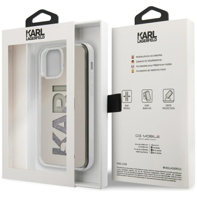 Karl Lagerfeld KLHCP12SKLMLGR iPhone 12 mini 5,4" silver hardcase Mirror Liquid Glitter Karl - imagine 6