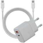 Wall Charger Bazic Goport Velox    Kit 1xUSB-C 1xUSB-A GaN 35W with cable white
