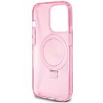 Guess GUHMP15XHRSGSP iPhone 15 Pro Max 6.7" pink hardcase Ring Stand Script Glitter MagSafe - imagine 7