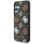 Case Guess 4G Printed Colored Peony Pattern MagSafe to Samsung Galaxy S25 brown - imagine 2