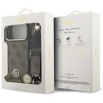 Case Guess 4G Strass Logo & Big Strap    Metal Buttons MagSafe for iPhone 17 Pro Max brown - imagine 9
