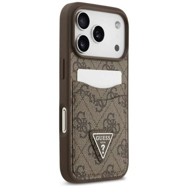 Case Guess 4G Double Card Triangle for iPhone 17 Pro brown - imagine 4