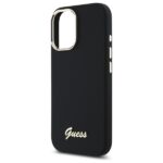 Guess GUHCP16MSMBSLK iPhone 16 Plus 6.7" black hardcase Silicone Script Metal Logo & Frame - imagine 6