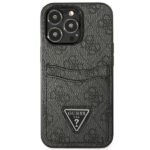 Guess GUHCP13XP4TPK iPhone 13 Pro Max 6,7" black hardcase 4G Triangle Logo Cardslot - imagine 3