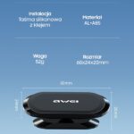 AWEI magnetic car holder X 20 For cockpit metal gray - imagine 10