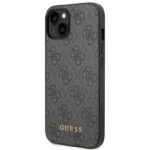 Guess GUHCP14SG4GFGR iPhone 14 / 15 / 13 6.1" grey hard case 4G Metal Gold Logo - imagine 2