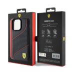 Ferrari FEHCP15XPWAK iPhone 15 Pro Max 6.7" black hardcase Perforated Waves Metal Logo - imagine 8